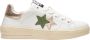 2Star Witte Leren Sneaker met Koper- en Groene Details - Thumbnail 1