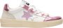 2Star Witte leren sneaker met roze en zilveren details - Thumbnail 1