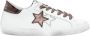 2Star Witte leren sneakers met bruine laminaat en luipaarddetails - Thumbnail 1