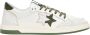 2Star Witte Leren Sneakers met Militair Groene Details - Thumbnail 1