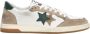 2Star Witte Leren Sneakers met Taupe en Groene Suède Details - Thumbnail 1
