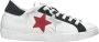 2Star Witte leren sneakers met zwarte en rode suède details - Thumbnail 1