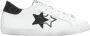 2Star Witte leren sneakers met zwarte glitterdetails - Thumbnail 1