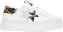 2Star Witte Leren Ster Sneaker met Bruine Ecofur Details - Thumbnail 1