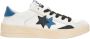 2Star Witte Leren Ster Sneaker met IJs en Zwart Blauwe Details - Thumbnail 1