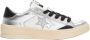 2Star Witte leren sterrensneakers met zilveren en zwarte details - Thumbnail 1