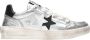 2Star Zilveren Gelamineerde Leren Sneakers met Zwarte en Witte Leren Details - Thumbnail 1