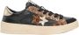 2Star Zwarte leren sneaker met gouden en luipaard details - Thumbnail 1