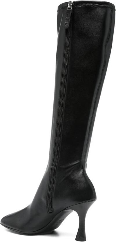 3Juin Zwarte enkellaarsjes met hak voor vrouwen