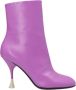 3Juin Beeldhouw Hiel Leren Enkellaarzen Purple Dames - Thumbnail 1