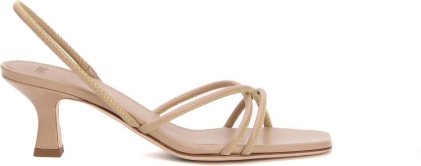 3Juin Beige Sandalen met Buisvormige Banden