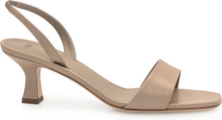 3Juin Beige Stiletto Sandaal met Elastische Band