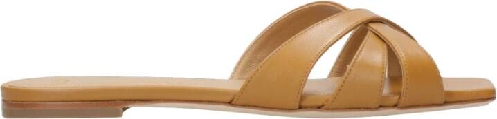 3Juin Bruine Leren Sandalen met Interlocking Banden