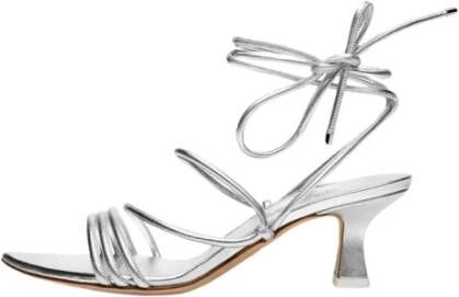 3Juin Dafne Shine Zilveren Leren Sandalen Gray Dames