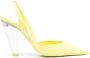 3Juin Gele Leren Pumps met Puntige Neus - Thumbnail 1