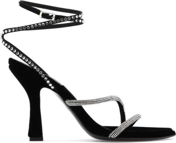 3Juin Giglio Velvet heeled sandals Zwart Dames