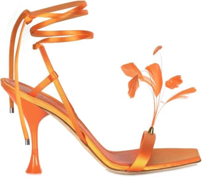 3Juin Veren versierde hoge hak sandalen Orange Dames