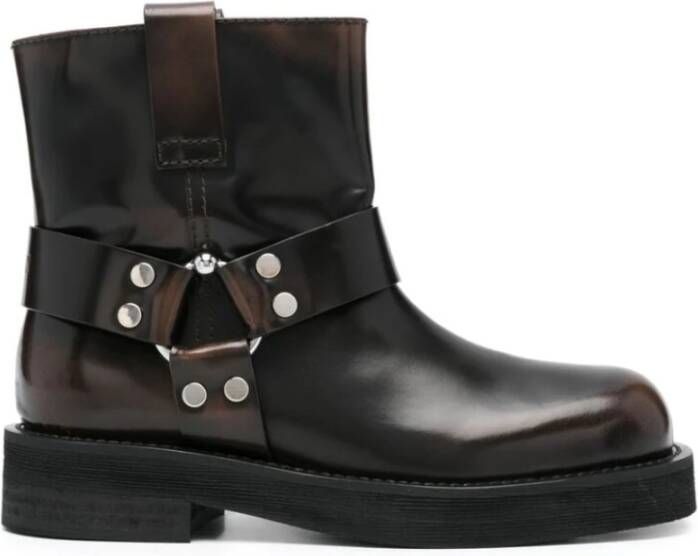 3Juin Koffiebruin Leren Instapschoenen Brown Dames