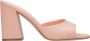 3Juin Roze Leren Sandalen met Brede Hak - Thumbnail 1