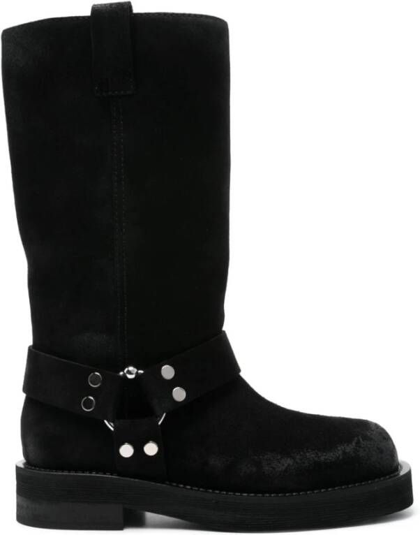 3Juin Boots Demi Boot With Vintage Effect And Metal Detail in zwart