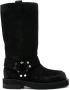 3Juin Boots Demi Boot With Vintage Effect And Metal Detail in zwart - Thumbnail 1