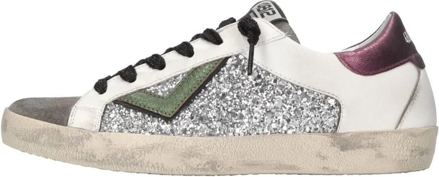 4B12 dames sneaker Suprime suède grijs wit leder - Foto 4