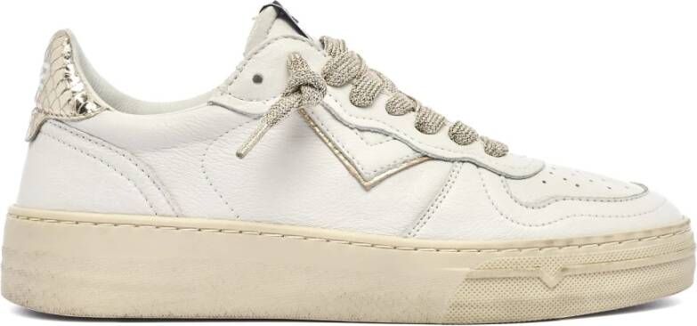 4B12 Sneakers Trendy Blauw White Dames