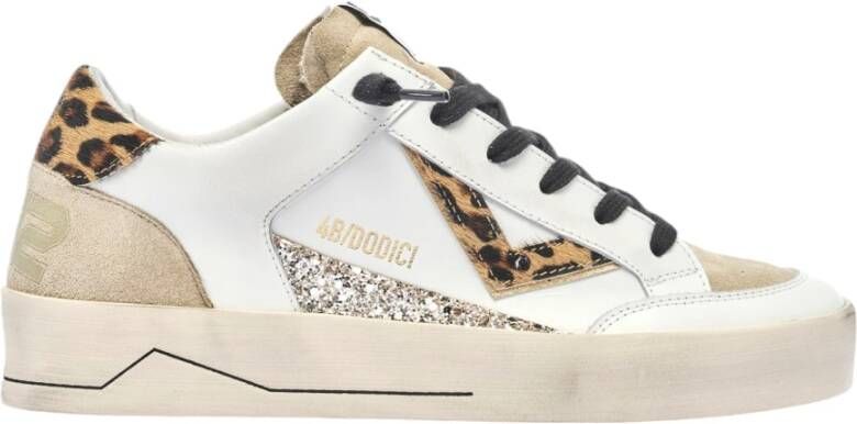 4B12 Sneakers Trendy Blauw White Dames