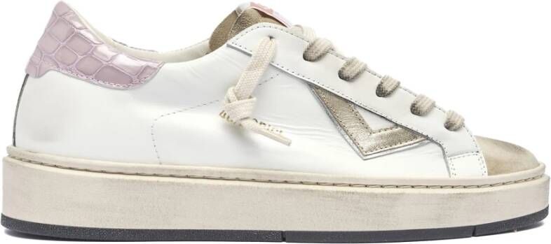 4B12 Sneakers Trendy Blauw White Dames