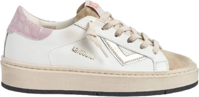 4B12 Sneakers Trendy Blauw White Dames
