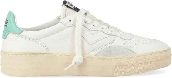 4B12 Witte en Aqua Leren Sneaker Hyper-D103