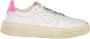 4B12 Witte Leren Sneakers met Fuchsia Detail - Thumbnail 1