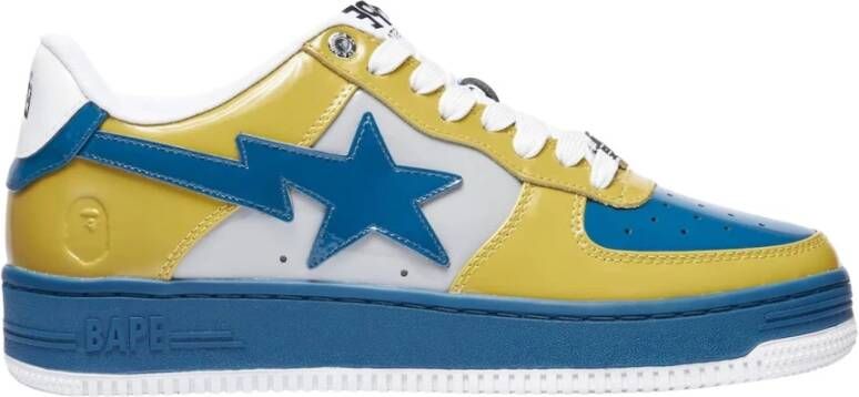 A Bathing APE Nostalgische Blauw Gele Sneaker Multicolor Heren