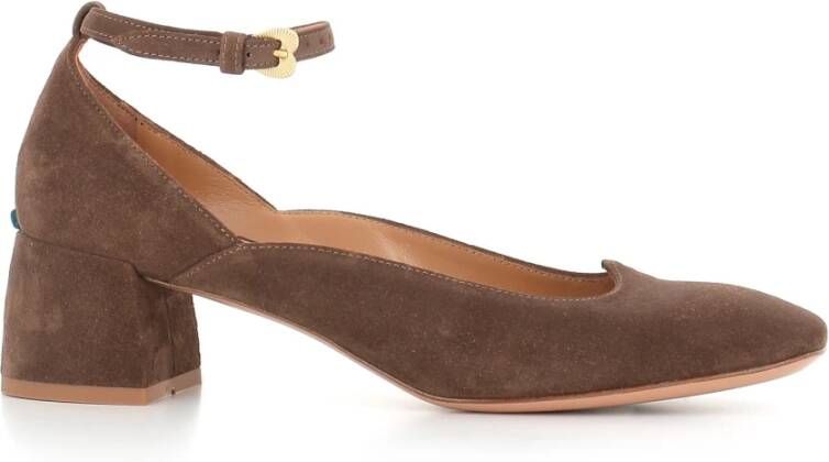 A. Bocca Bruin Leren Vierkante Neus Hakken Brown Dames