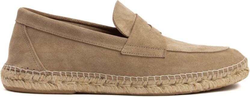 Abarca Beige Suède Espadrilles Platte Schoenen