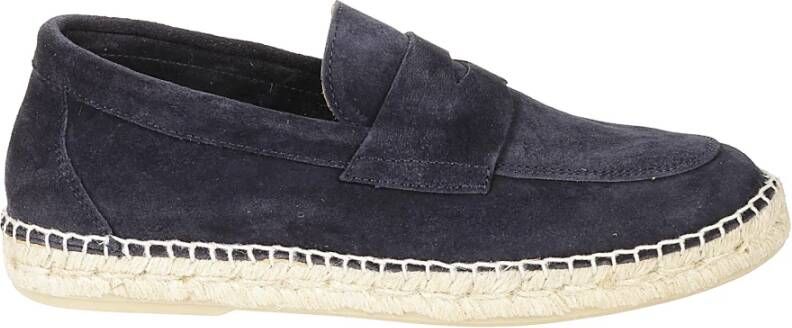 Abarca Blauwe Suède Loafer met Jute Zool