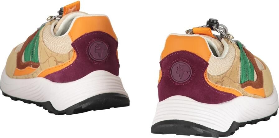 Acbc Beige sportschoen met groene en bruine details