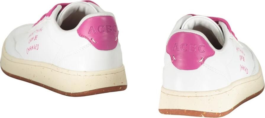 Acbc Minimalistische witte sportschoen met roze details