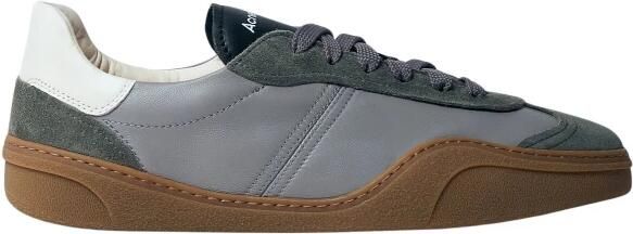 Acne Studios Grijze leren sneakers met gelamineerde details Gray Heren - Foto 3