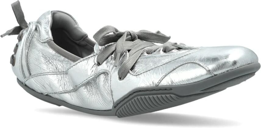 Acne Studios Zilveren Leren Sneakers Top Veters Ronde Neus Gray Dames - Foto 5
