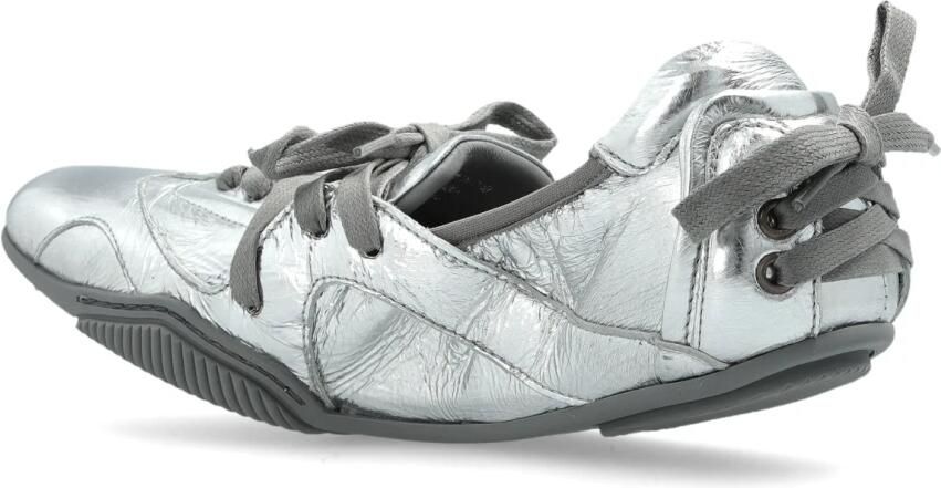 Acne Studios Zilveren Leren Sneakers Top Veters Ronde Neus Gray Dames - Foto 4