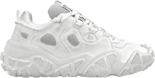 Acne Studios Bolzter Tumbled Low-Top Sneakers White Heren