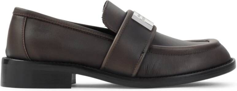 Acne Studios Bruine Loafer Schoenen Elegante Zilveren Details