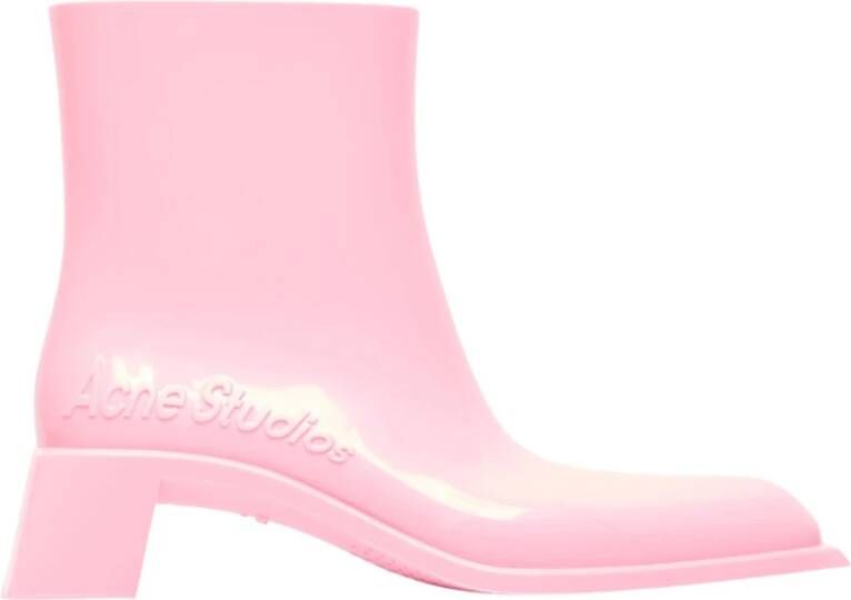 Acne Studios Gestempeld Logo Rubber Enkellaarzen