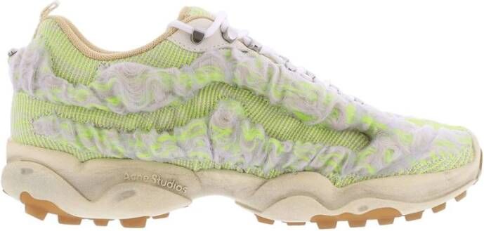 Acne Studios Heren Bubba Sneaker Wit Geel - Foto 2
