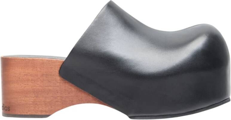 Acne Studios Italiaanse leren houten klompen