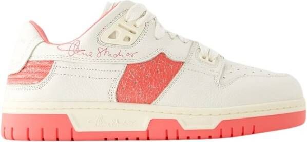 Acne Studios Lage Pop M Sneakers Leer Wit Roze White Dames