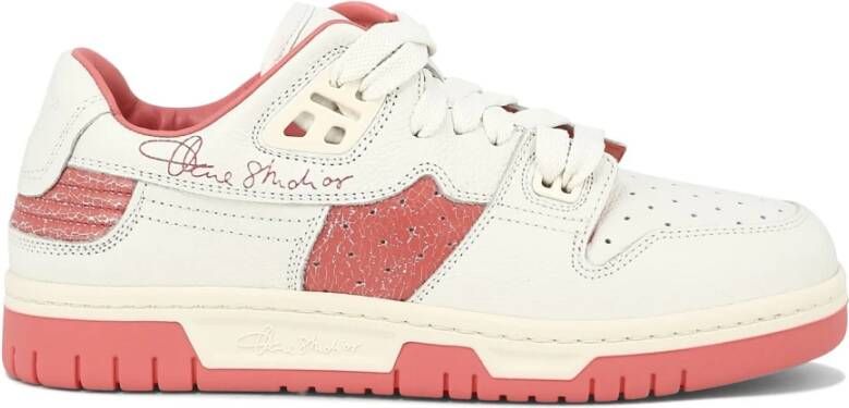 Acne Studios Lage Pop M Sneakers Leer Wit Roze White Dames