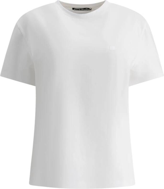 Acne Studios Wit T-shirt met gezichtslogo