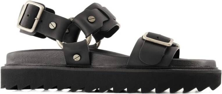 Acne Studios Zwarte Leren Gespsandalen